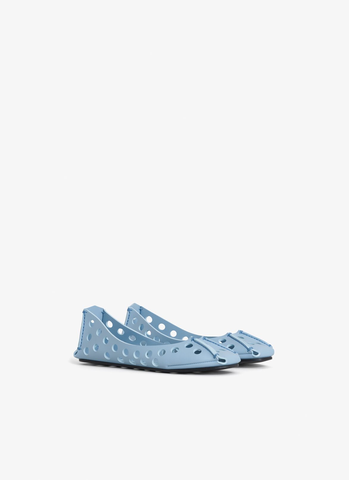 PERFO BALLET FLATS IN PERFORATED LEATHER ALAÏA BLUE PERFO BALLET FLATS IN PERFORATED LEATHER